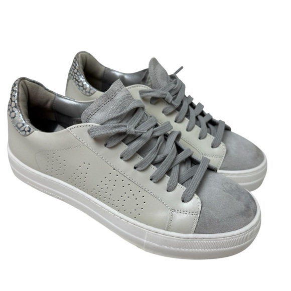 P448 Thea Platform Sneaker Women’s Size EU 40 9.5 Leather Grey White New WOBox - Picture 1 of 14